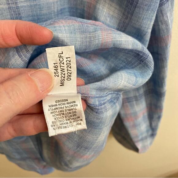 Peter Millar Summer Sky Crystal Beach Linen Sport Shirt Button Down Mens Large - Picture 7 of 16